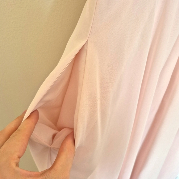 NWT Azazie “Melinda” Blushing Pink Chiffon Gown – Size A6 - Picture 5 of 8